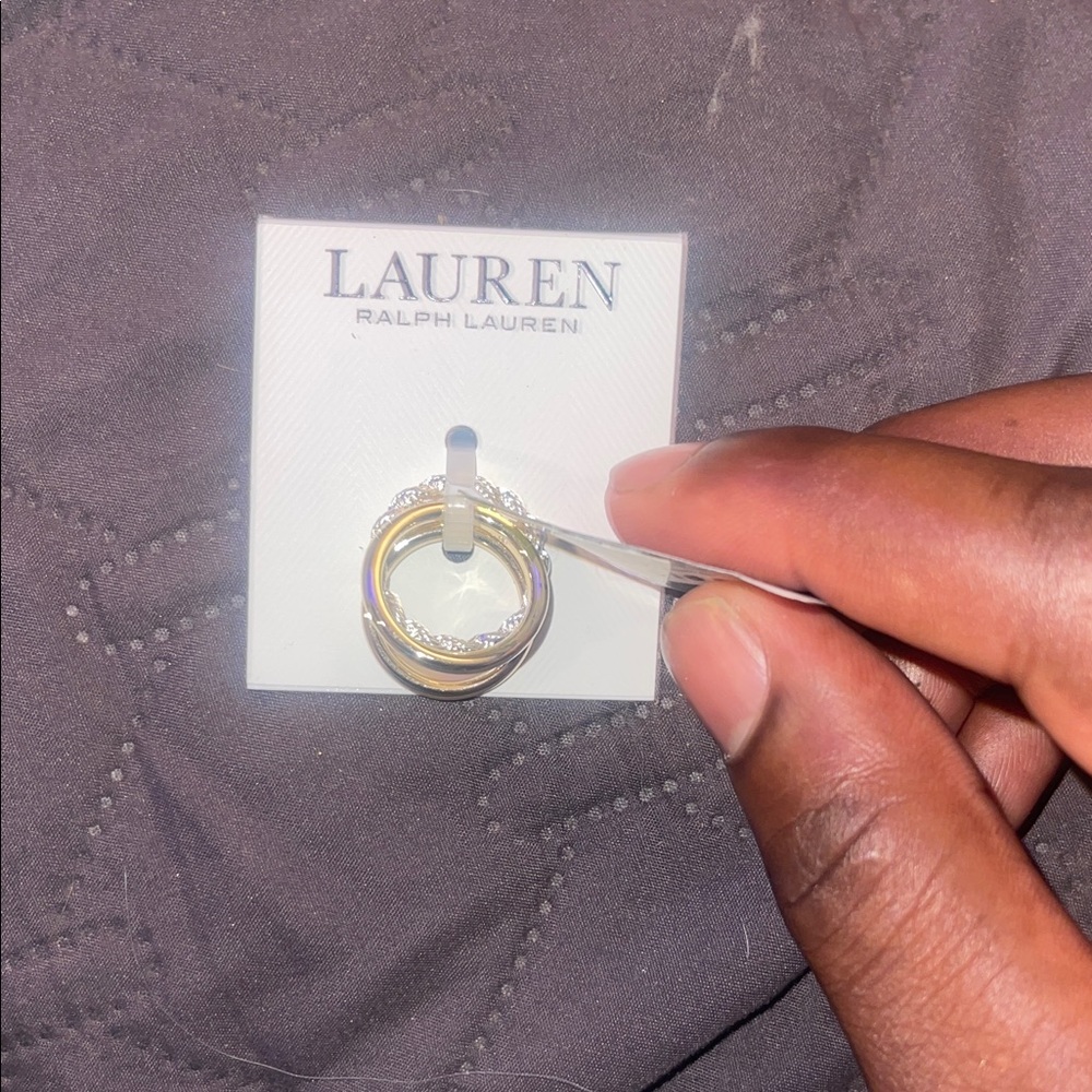 Lauren Ralph Lauren Gold and Silver Hoop Earrings
